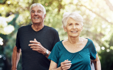 Older couple being active